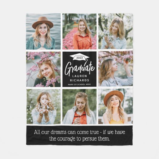 Couverture Polaire Graduate Keepsaké 8 Photo Collage & Citation Cadea (Devant)