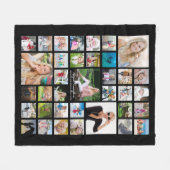 Couverture Polaire Graduate Modern Photo Collage Nom de script Noir (Devant (Horizontal))