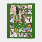 Couverture Polaire GRADUATE moderne 19 Photo Collage Script Vert (Devant)