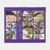 Couverture Polaire GRADUATE Moderne 19 Photo Collage Script violet (Devant (Horizontal))