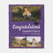 Couverture Polaire Graduation 2025 Photo Collage Graduate Purple (Devant)