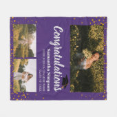 Couverture Polaire Graduation 2025 Photo Collage Graduate Purple (Devant (Horizontal))