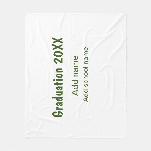Couverture Polaire Graduation 20XX ajouter nom année école vert moder (Devant)