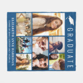 Couverture Polaire Graduation 7 Photo Collage bleu (Devant (Horizontal))