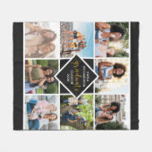 Couverture Polaire Graduation 8 Grille photo Collage en noir et or (Devant (Horizontal))