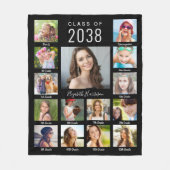Couverture Polaire Graduation Au Cours Des Années Photo Collage Noir (Devant)