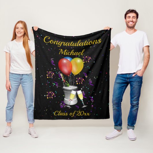 Couverture Polaire Graduation Bubbly Célébration (En situation)