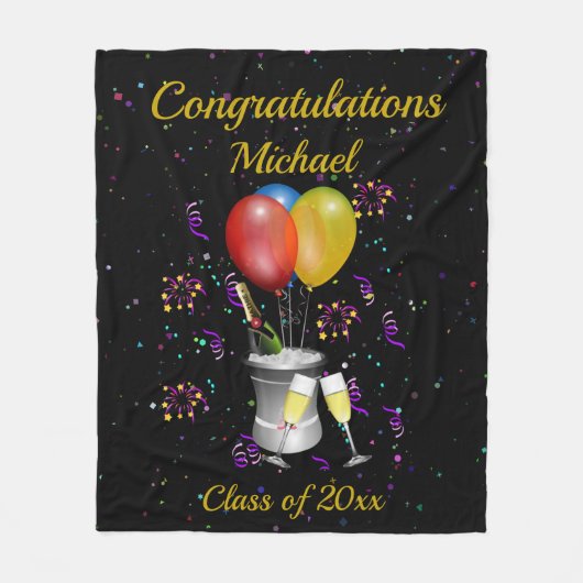 Couverture Polaire Graduation Bubbly Célébration (Devant)