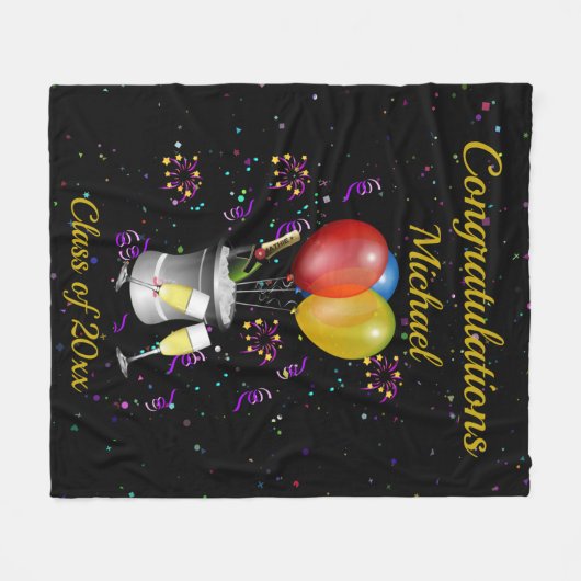 Couverture Polaire Graduation Bubbly Célébration (Devant (Horizontal))