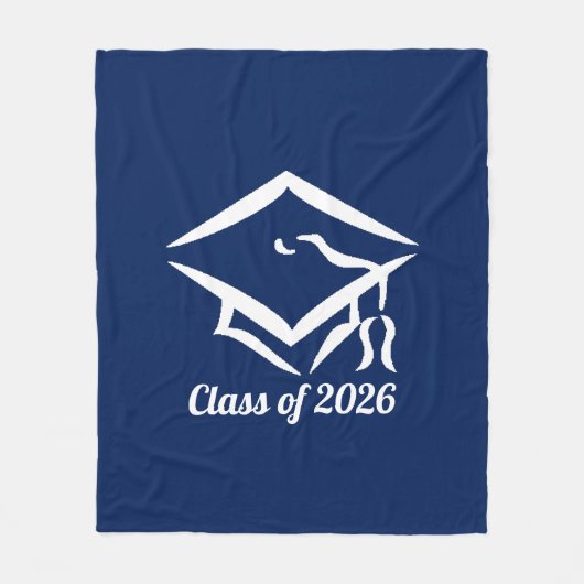 Couverture Polaire Graduation Class of 20?? BLUCLWHT Customize Year (Devant)