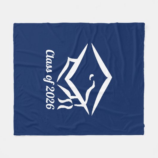 Couverture Polaire Graduation Class of 20?? BLUCLWHT Customize Year (Devant (Horizontal))