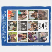 Couverture Polaire Graduation Custom Photo Collage Bleu (Devant (Horizontal))