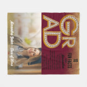 Couverture Polaire Graduation Grad Parties scintillant Gold Fun Facts (Devant (Horizontal))