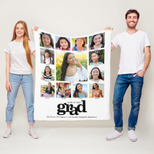 Couverture Polaire Graduation K-12 Black White Photo Collage Moderne