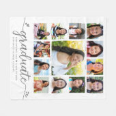 Couverture Polaire Graduation K-12 White Modern Script Photo Collage (Devant (Horizontal))