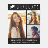 Couverture Polaire Graduation Photo Collage noir (Devant)