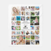 Couverture Polaire Graduation Photo Collage Script CLASSE DE Blanc (Devant)