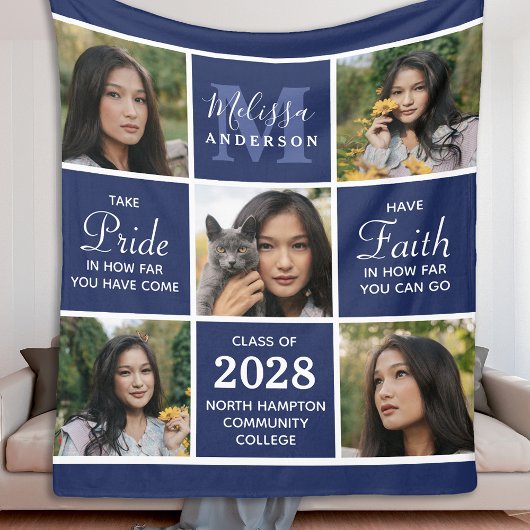 Couverture Polaire Gradué 5 Photo Collage Marine Blue Graduation