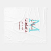 Couverture Polaire Gradué ajouter nom monogramme vert rose simple min (Devant (Horizontal))