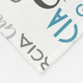 Couverture Polaire Graffiti blanc Turquoise moderne Nom Motif Graffit (Coin)