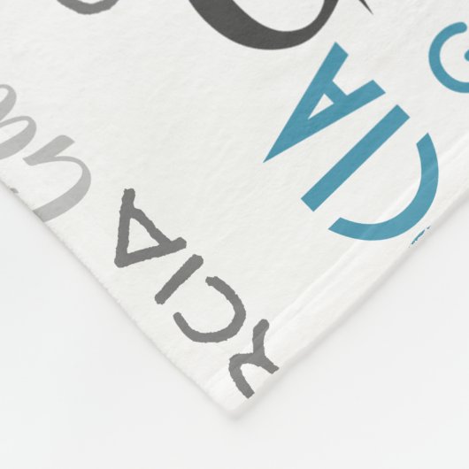 Couverture Polaire Graffiti blanc Turquoise moderne Nom Motif Graffit (Coin)