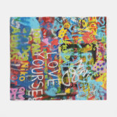 Couverture Polaire Graffiti coloré, (Devant (Horizontal))