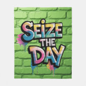 Couverture Polaire Graffiti Colorful Text Saying Seize The Day (Devant)