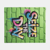 Couverture Polaire Graffiti Colorful Text Saying Seize The Day (Devant (Horizontal))