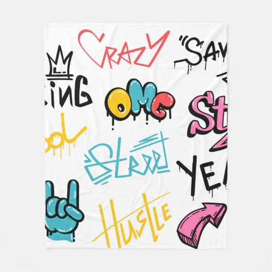 Couverture Polaire graffiti de rue Abstrait lettrage éléments avec g (Devant)