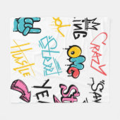 Couverture Polaire graffiti de rue Abstrait lettrage éléments avec g (Devant (Horizontal))