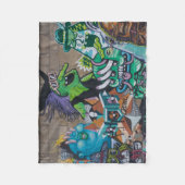 Couverture Polaire Graffiti de sorcière sauvage étrange (Devant)