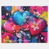 Couverture Polaire [Graffiti Love} Romantic Funny Snuggle Throw (Devant (Horizontal))