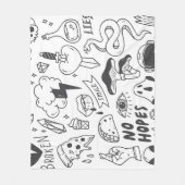 Couverture Polaire Graffiti mignon : Doodle Art Set. (Devant)
