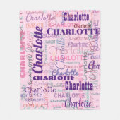 Couverture Polaire Graffiti moderne Motif de noms roses (Devant)