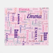 Couverture Polaire Graffiti moderne Nom rose Motif  (Devant (Horizontal))