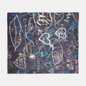 Couverture Polaire Graffiti tableau noir amour (Devant (Horizontal))