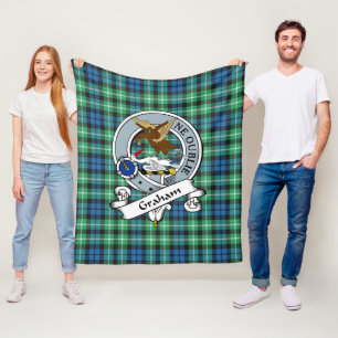 Couverture Polaire Graham De Montrose Ancien Clan Badge Tartan Plaid