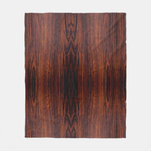 Couverture Polaire Graine de bois foncé en acajou motif en bois bru
