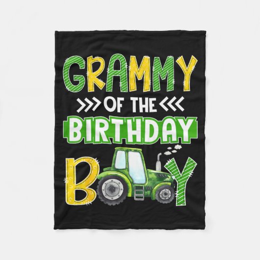 Couverture Polaire Grammy Of The Birthday Boy Tractors Farm Trucks Fa (Devant)