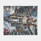 Couverture Polaire Grand chien Danse équitation moto Noël (Devant (Horizontal))