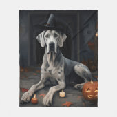 Couverture Polaire Grand Dane Citrouille Halloween flip d'effroi (Devant)