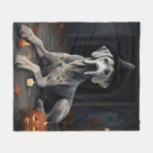 Couverture Polaire Grand Dane Citrouille Halloween flip d'effroi (Devant (Horizontal))