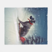 Couverture Polaire Grand Dane Noël hiver neige (Devant (Horizontal))