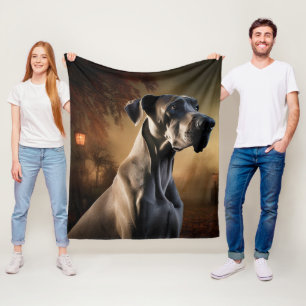 Couverture Polaire Grand Danois Halloween Épouvantable