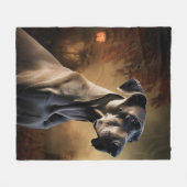 Couverture Polaire Grand Danois Halloween Épouvantable (Devant (Horizontal))