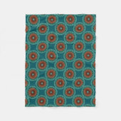 Couverture Polaire Grand Fleur Turquoise Brown Motif orange (Devant)
