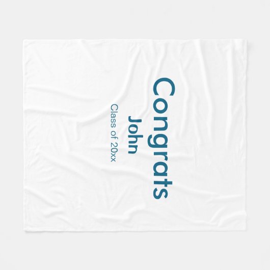 Couverture Polaire grand garçon ajouter nom félicitations date année  (Devant (Horizontal))