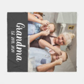 Couverture Polaire Grand-mère a établi une photo de script blanc (Devant (Horizontal))