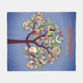 Couverture Polaire Grand-mère aime sa famille arbre photo Collage Sof (Devant (Horizontal))