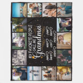 Couverture Polaire Grand-mère avec les noms des petits-enfants et 14  (Devant)